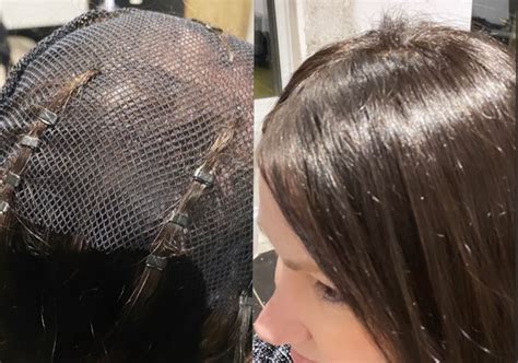 The strands of <b>hair</b> are pulled through the <b>mesh</b> individually, before strands of human <b>hair</b> are braided and glued to the real <b>hair</b>. . Mesh integration hair system
